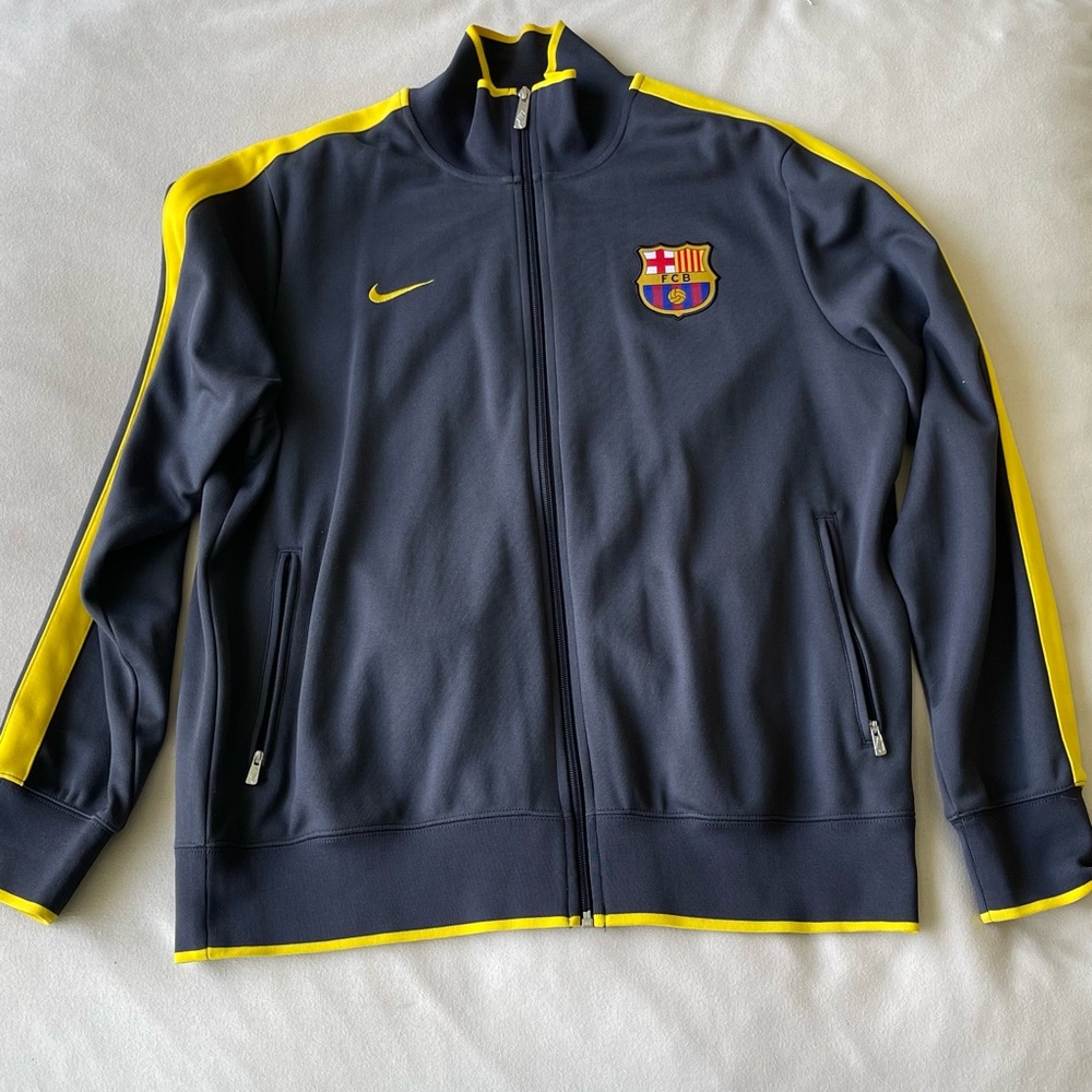 Nike FC Barcelona Track Jacket - Charcoal and Yellow